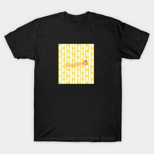 Strawberry Yellow Stripes Pattern T-Shirt